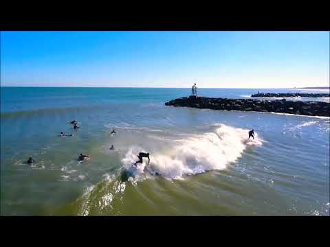 Aerial footage of 1st Street Jetty