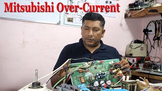 Each phase current of compressor || Mitsubishi overcurrent compressor error PCB repairing
