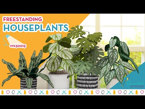 DIY Machine Embroidered Freestanding Houseplants