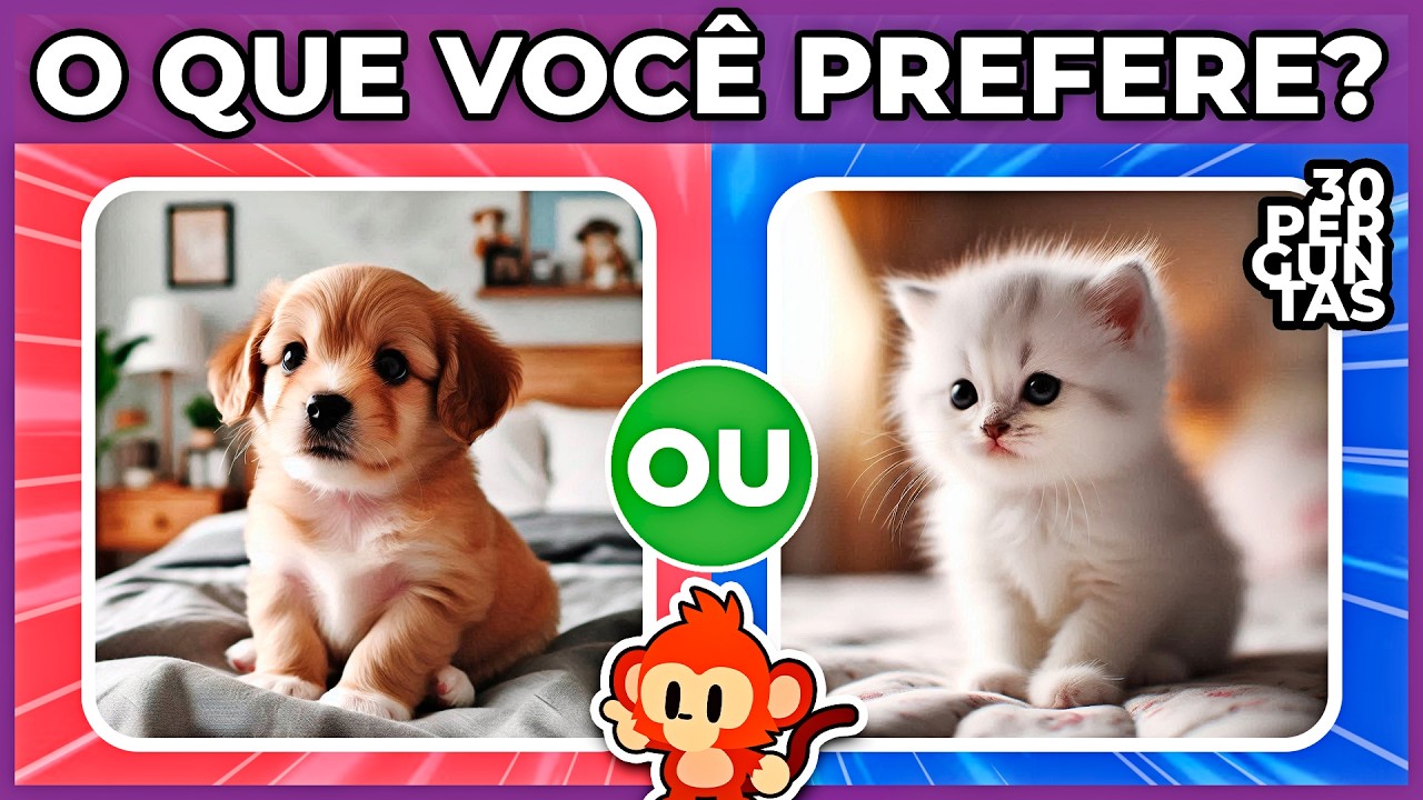 🔁 O QUE VOCÊ PREFERE? 🐶🐈 ANIMAIS FOFINHOS | O Jogo das escolhas mais cuti cuti ✨  #quiz #macaquiz
