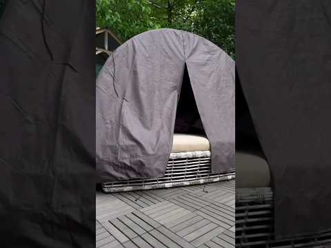 Шезлонг альтанка з штучного ротангу Лілея. Лаунж диван плетений Уланд