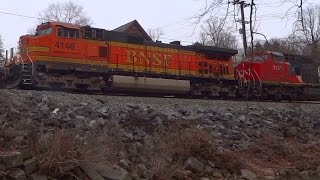 preview picture of video 'BNSF & CN Leading New Tankers Through Sykesville, MD'