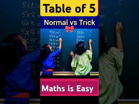 Easy Table Trick🔥| Table of 5 Trick vs Normal #fun #trend #viral #maths #ytshorts #shorts #tables