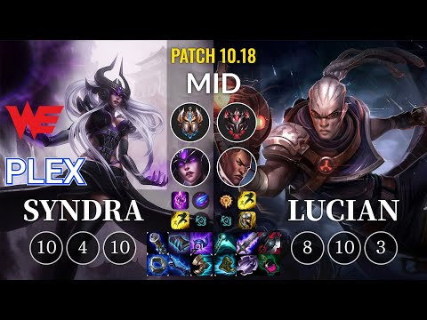 WE Plex Syndra vs Lucian Mid - KR Patch 10.18