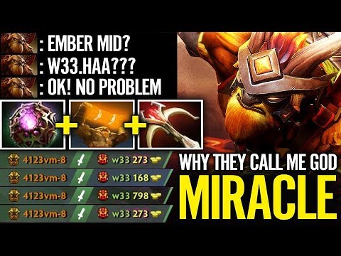 Dota 2 Miracle ES COMBO STUN - Miracle- Earthshaker VS w33 Ember Spirit