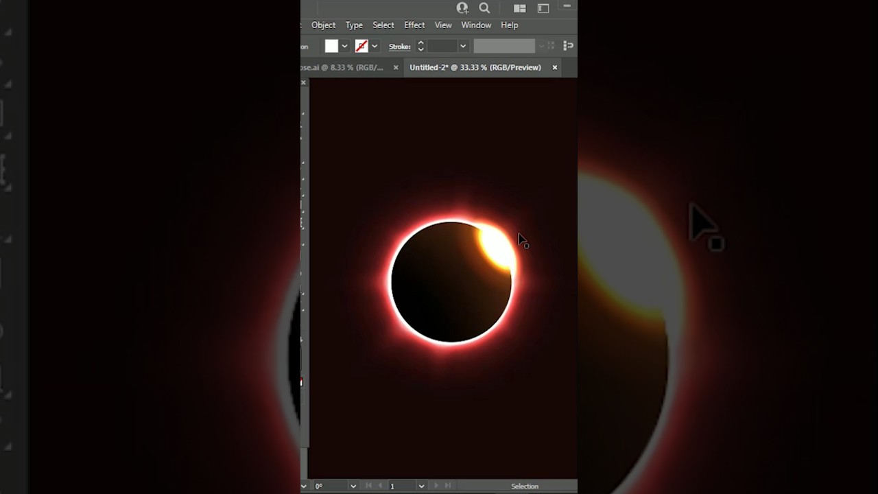 Create Solar Eclipse Design #Illustrator #shorts
