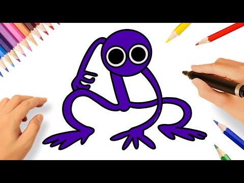 COMMENT DESSINER PURPLE 🟣| VIOLET | RAINBOW FRIENDS ROBLOX | AMIS ARC-EN-CIEL