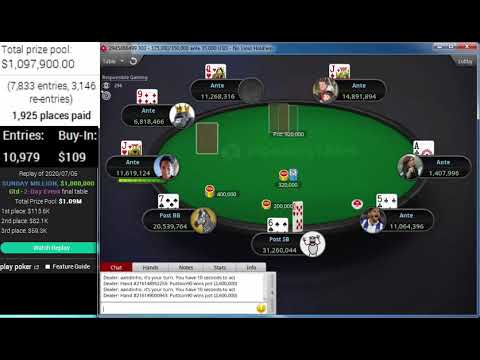 PokerStars $109 SUNDAY MILLION $1M Gtd 2-Day Event Jul 05 2020 "aandinho "chinelodecordas "Marcshep5