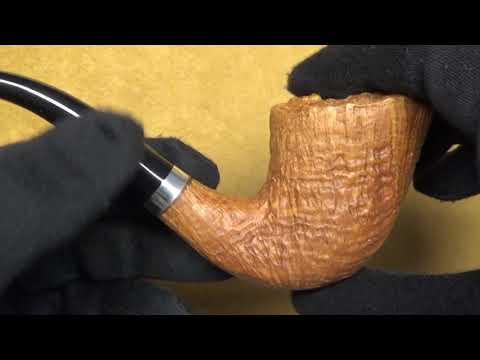 Pipa Il Ceppo gruppo 1 sabbiata con vera  in argento - Freeform (CE87)