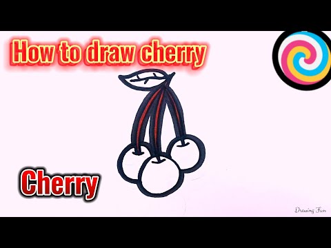 How to draw cherries | How To Draw Funny Cherries | Drawing & coloring cherries