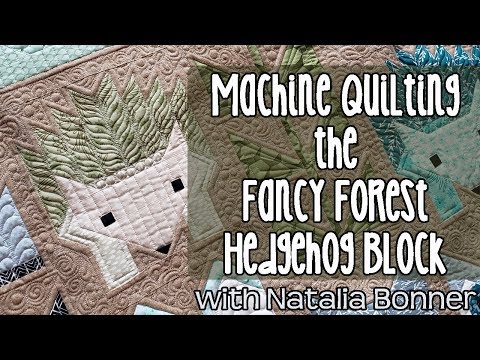 Fancy Forest Quilt - Hedgehog Block - Machine Quilting by Natalia Bonner