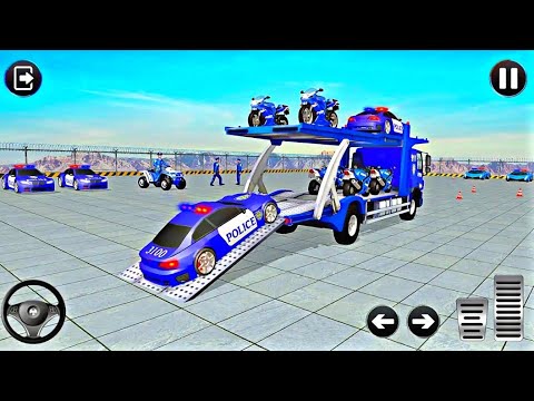 US Police Multi level Car Transporter Truck 2021 #Gameplay #04