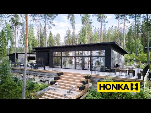 Honkarakenne - Kylässä Marjoritan ja Jukan Honka Tuuli -hirsihuvilassa