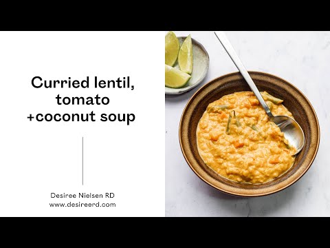 Curried lentil, tomato and coconut soup (vegan!)
