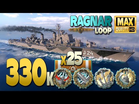 Destroyer Ragnar: 330k on map Loop - World of Warships