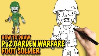 How to draw a Foot Soldier - PvZ Garden Warfare - Easy step-by-step drawing lessons for kids