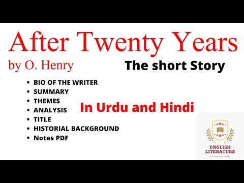 After Twenty Years by O Henry In Urdu/Hindi, After Twenty Years Analysis,After Twenty Years  Summary