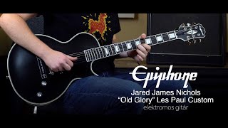 Video thumbnail for Epiphone Jared James Nichols “Old Glory” Les Paul Custom elektromos gitár by HangszerPláza