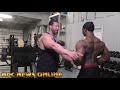 Steve Mousharbash, IFBB Pro demonstrates a posing assessment with IFBB Pro Travales Blount