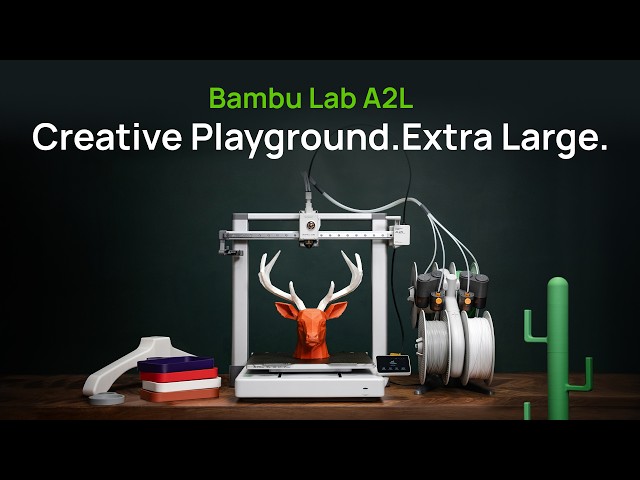 طابعة Bambu Lab A2L Combo ثلاثية الأبعاد — حجم طباعة كبير مع نظام AMS lite للطباعة بأربعة ألوان