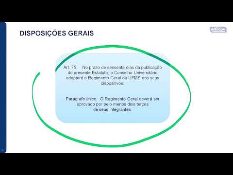 Aula de Estatuto da UFMS - Edital aberto: UFMS - Prof. Augusto Quaresma - AO VIVO - Alfacon