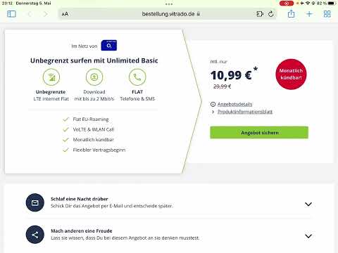 Unbegrenztes Datenvolumen für 10,99€ Sonderangebot 😁 monatlich kündbar ✅