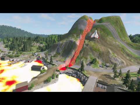 Cars vs Lava River from Volcano - BeamNG Drive - 🔥 STORY