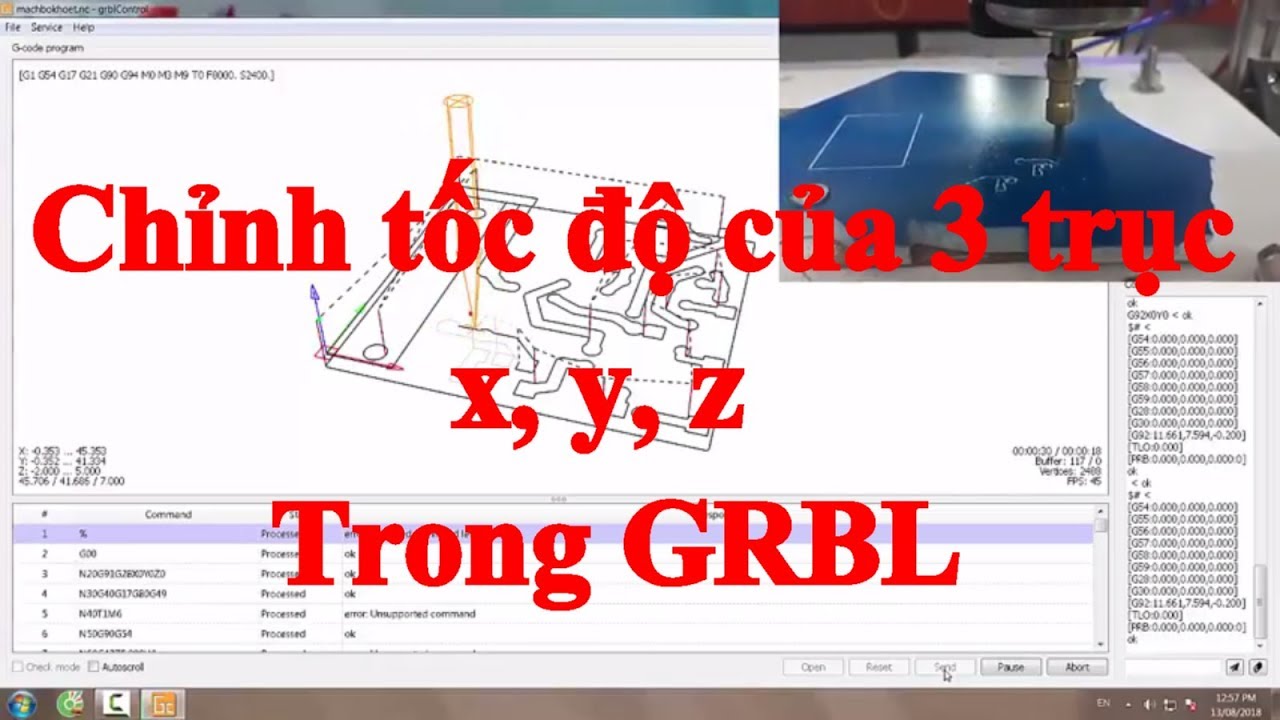 ( CNC Laser mini ) Hướng dẫn chỉnh tốc độ đi dao trong Grbl