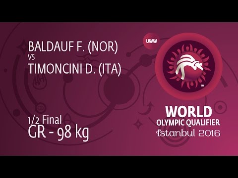1/2 GR - 98 kg: D. TIMONCINI (ITA) df. F. BALDAUF (NOR), 2-1