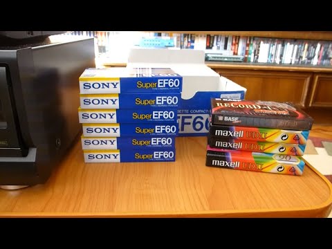 Unboxing 10 sealed audio cassettes, SONY SuperEF 60 (1988), maxell UDII CD 90 (1994) plus bonus