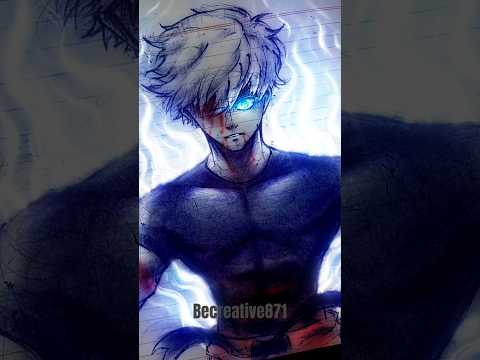 Drawing Gojo Comeback After a long time |Glowart|#animedrawing #anime #penart