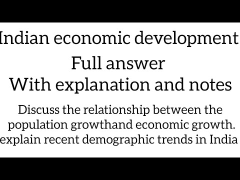 Population growth Ands economic development| demographic trend | Ba program #du #DUnotes Full answer