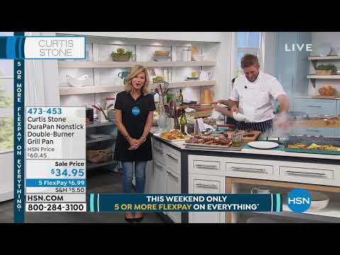 Curtis Stone DuraPan Nonstick DoubleBurner Grill Pan