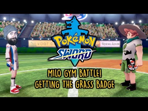 Pokemon Sword and Shield First Gym Gameplay - Grass Badge - Milo Battle