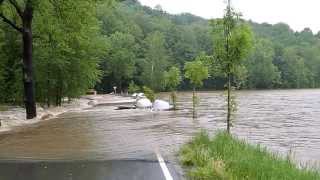 preview picture of video 'Hochwasser der Chemnitz in Köthensdorf/B107'