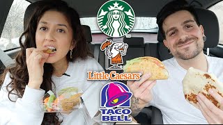 Vegan Fast Food Taste Test 🌮(Starbucks, Taco Bell and Little Caesar's) #10
