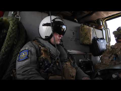 U.S. Navy aircrew Helicopter Sea Combat Squadron (HSC) Nine, conduct casualty evacuation training