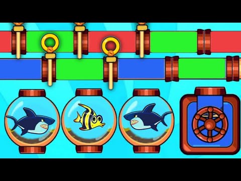New save the fish game / New updated save  fish pull the pin mobile game / level 10055 - 10085