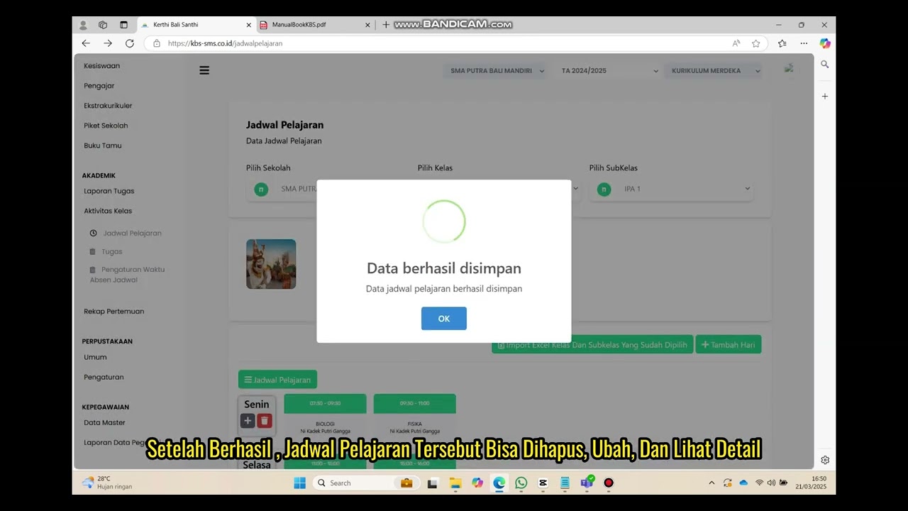 Fitur Jadwal Pelajaran