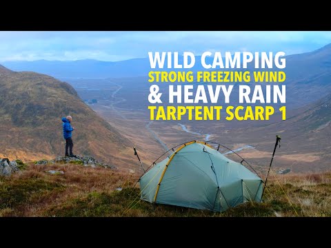 Wild Camping ALONE in STRONG FREEZING WIND and HEAVY RAIN | Tarptent Scarp 1
