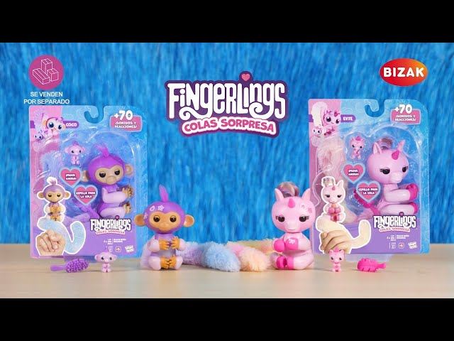 Vídeo relacionado con Bizak Fingerlings Colas Sorpresa Mono, peina su larguísima Cola, esconde una Sorpresa, Mono Interactivo con más de 70 Sonidos y reacciones, +5 años (61853243-1)