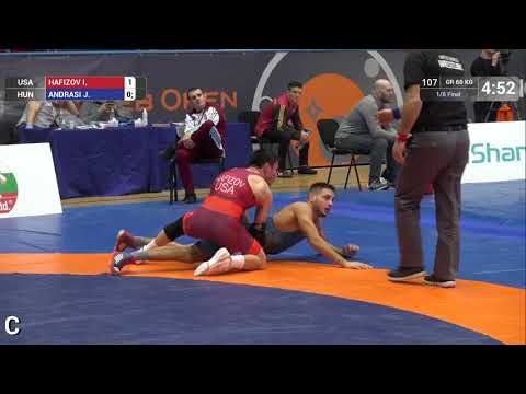1/8 GR - 60 kg: I. HAFIZOV (USA) v. J. ANDRASI (HUN)