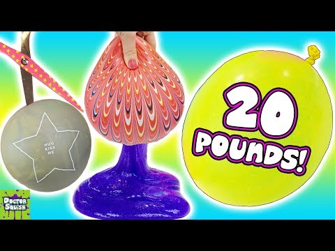What's Inside Giant Homemade Stress Balls! Huge 20 Pound Slime Balloon! Doctor Squish