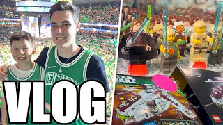 I went to a HUGE LEGO Store & the NBA FINALS in BOSTON! (MandR Vlog)