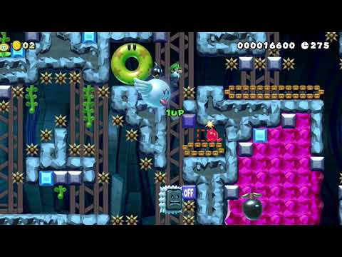 【スピン半自動 Hold ZR or ZL】 ~霧~ by #ねぶそく# - Super Mario Maker 2 - No Commentary 1bz