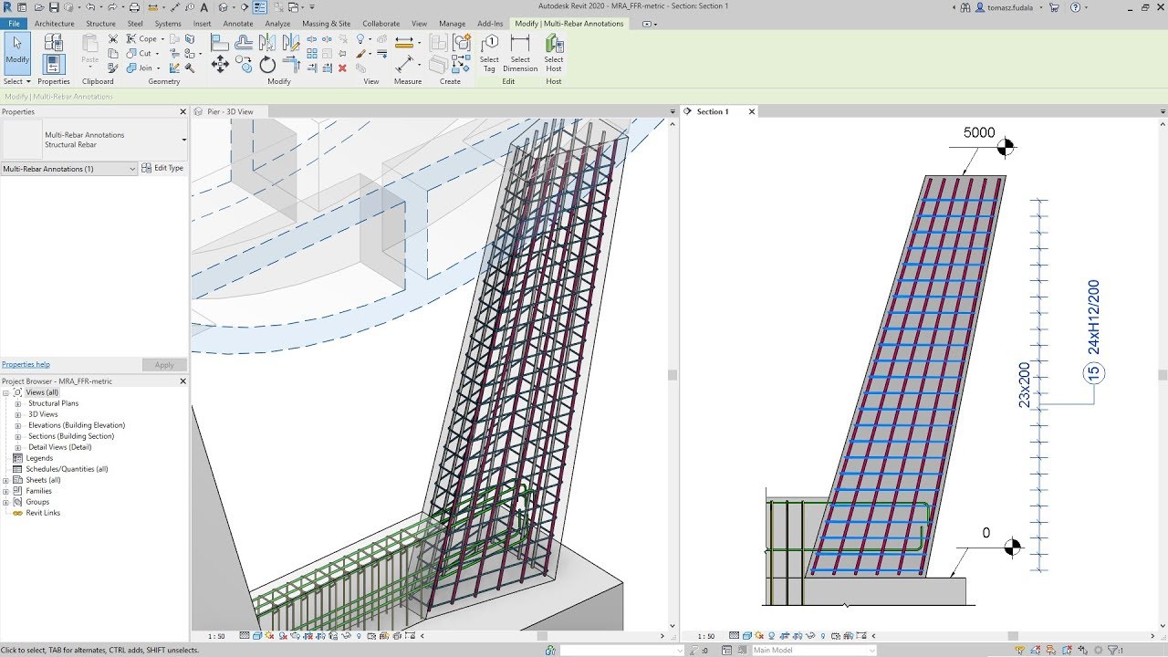 Revit 2020: Multi Rebar Annotation for Free Form Rebar