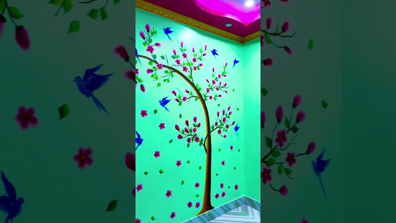 Best Tree wall painting design tutorial #rangchobi_wallart