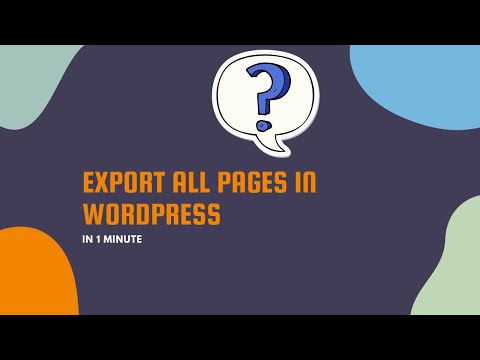 Export All Pages in WordPress in One Minute