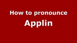 How to pronounce Applin