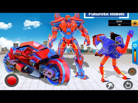 Flying Ostrich Robot Transform Bike Robot Games RoundPeople Studios Gameplay #1